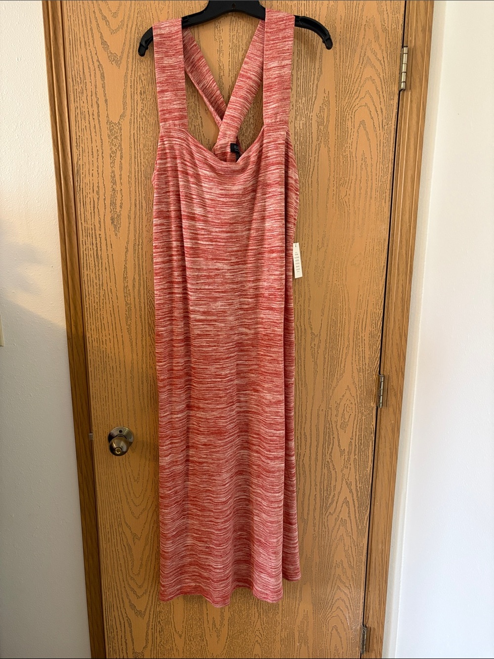 Eloquii Red Space-Dye Maxi Dress with Twist Back